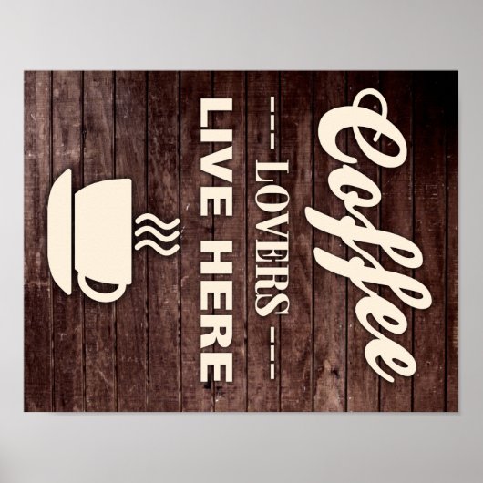 Kaffeeliebhaber leben hier Poster (Vorne)