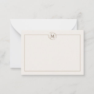 Kaffeeliebhaber mit minimalistischer Monogramm-Cre Mitteilungskarte