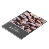 Kaffeeliebhaber Monogramm mit leckeren Kaffeebohne Notizblock (Linke Seite)