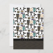 Kaffeeliebhaber, Mugs, Cups & Beans Muster Note Ca Mitteilungskarte (Vorderseite)