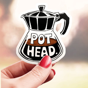 Kaffeeliebhaber-Pot-Head-Vinyl Aufkleber
