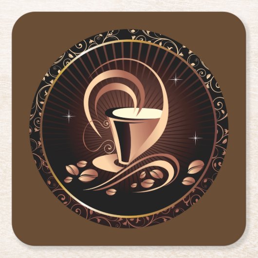 Kaffeeliebhaber Rechteckiger Pappuntersetzer (Vorderseite)