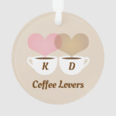 Kaffeeliebhaber rosa braun, kundenspezifische Mono Ornament (Rückseite)