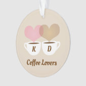 Kaffeeliebhaber rosa braun, kundenspezifische Mono Ornament (Vorderseite)