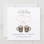 Kaffeeliebhaber Save the Date: Creme Felt Paper Save The Date (Vorderseite)