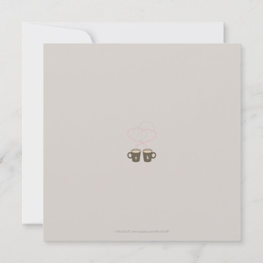 Kaffeeliebhaber Save the Date: Creme Felt Paper Save The Date (Rückseite)