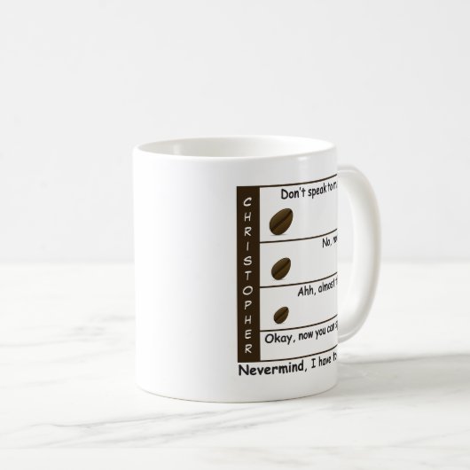 Kaffeeliebhaber Stimmungslage - Personalisiert Kaffeetasse (VorderseiteRechts)