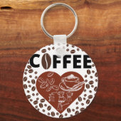 Kaffeeliebhaber T - Shirt Schlüsselanhänger (Vorderseite)
