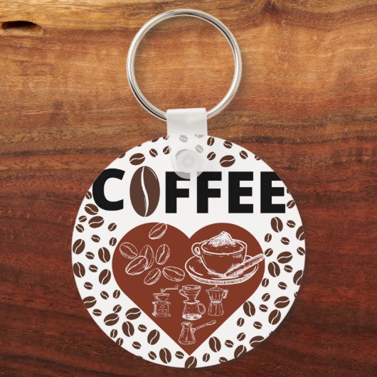 Kaffeeliebhaber T - Shirt Schlüsselanhänger (Vorderseite)