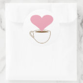 Kaffeeliebhaber. Tasse Kaffee. Rauchherz Runder Aufkleber (Tasche)