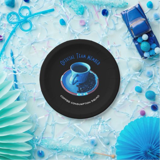 Kaffeeliebhaber trinken Squad Blue Cup und Saucer Pappteller (Party)