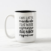 Kaffeeliebhaber Typografie Zwei tonisierte Tasse (Links)