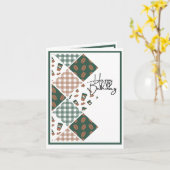 Kaffeeliebhaber zum Geburtstag mit karierten Karte (Gelbe Blume)