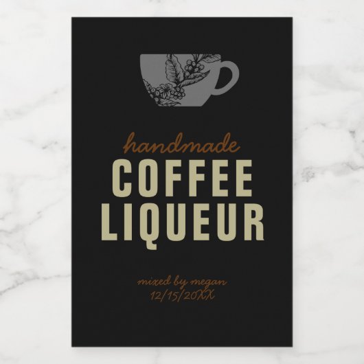 Kaffeelikör Weinetikett (Einzelnes Label)