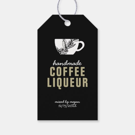 Kaffeeliköschchen Tag Geschenkanhänger (Vorderseite)