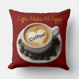 Kaffeemachtmichglücklich Wurfkissen  Kissen