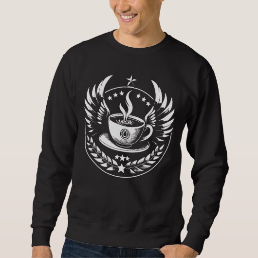 Kaffeemandeur (weiß) sweatshirt (Vorderseite)