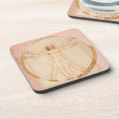 Kaffeemann von Da Vincis Vitruvianischer Mann Untersetzer (Linke Seite)