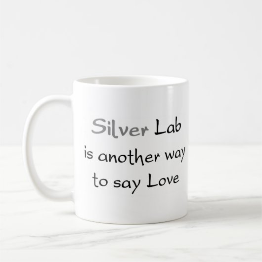 Kaffeemaschine auf silber Labrador Tasse (Links)