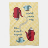 Kaffeemaschine aus dem Mittelalter Geschirrtuch (Vertikal)