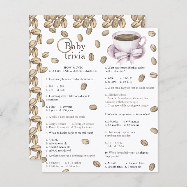 Kaffeemaschine - Baby Trivia Game (Vorne/Hinten)