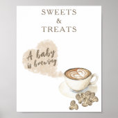 Kaffeemaschine Babydusche SÜSSIGKEITEN UND LECKERE Poster (Vorne)