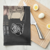 Kaffeemaschine: Chalkboard Coffee Art Geschirrtuch (Viertel Falte)