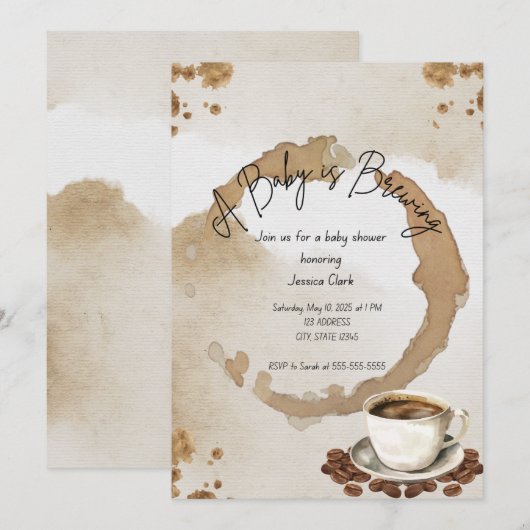 Kaffeemaschine Einladung (Vorne/Hinten)