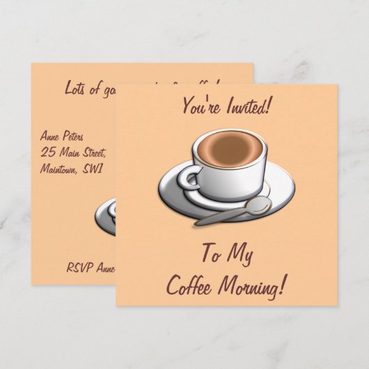 Kaffeemaschine Einladung (Vorne/Hinten)