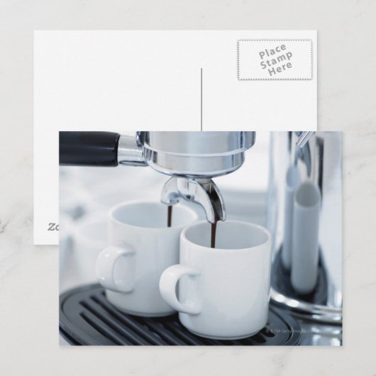 Kaffeemaschine Espresso Postkarte (Vorne/Hinten)