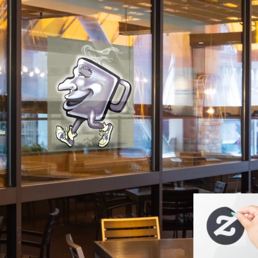 Kaffeemaschine Fensteraufkleber (Restaurantfenster)