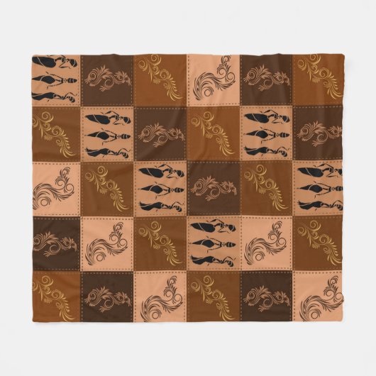 Kaffeemaschine. Flickwerk Fleecedecke (Vorderseite (Horizontal))