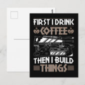 Kaffeemaschine Funny Carpenter Pater Woodworker Postkarte (Vorne/Hinten)