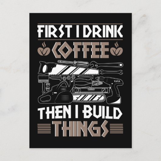 Kaffeemaschine Funny Carpenter Pater Woodworker Postkarte (Vorderseite)