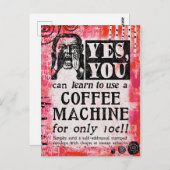 Kaffeemaschine - Funny Vintage Ad Postkarte (Vorne/Hinten)