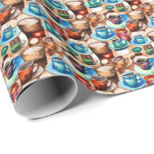 Kaffeemaschine Geschenkpapier (Rolleneckpunkt)