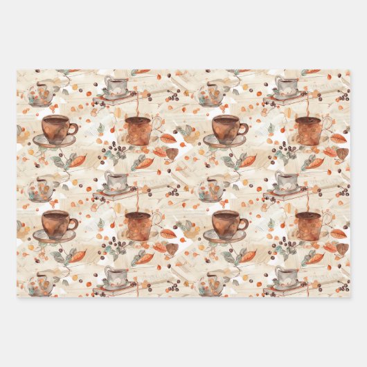 Kaffeemaschine Geschenkpapier Set (Vorderseite)