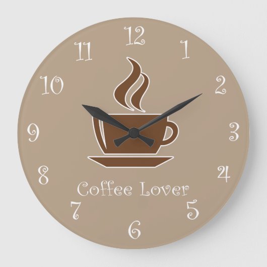 Kaffeemaschine Große Wanduhr (Vorderseite)