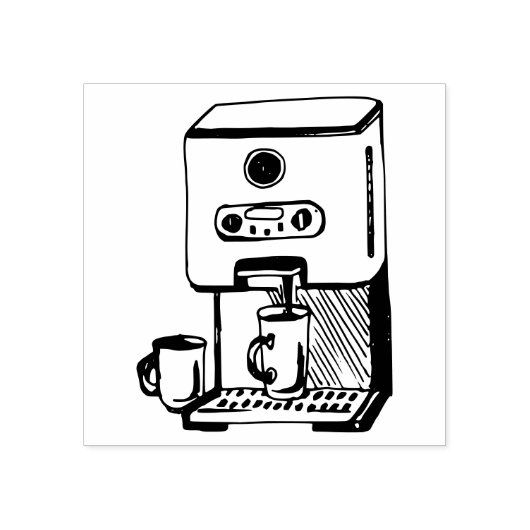 Kaffeemaschine Gummistempel (Prägung)