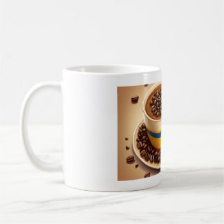 Kaffeemaschine im Druckstil - Tasse