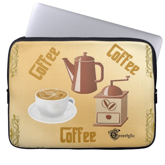 Kaffeemaschine Laptopschutzhülle (Vorderseite)