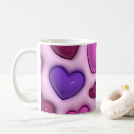 Kaffeemaschine mit 3D-Glossy Hearts Kaffeetasse