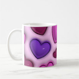 Kaffeemaschine mit 3D-Glossy Hearts Kaffeetasse