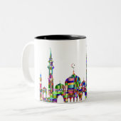 Kaffeemaschine mit farbenprächtiger Prisma-Moschee Zweifarbige Tasse (Vorderseite Links)