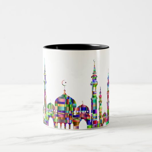 Kaffeemaschine mit farbenprächtiger Prisma-Moschee Zweifarbige Tasse (Mittel)