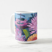 Kaffeemaschine mit lebhafter Blumenmalerei Kaffeetasse (Vorderseite Links)