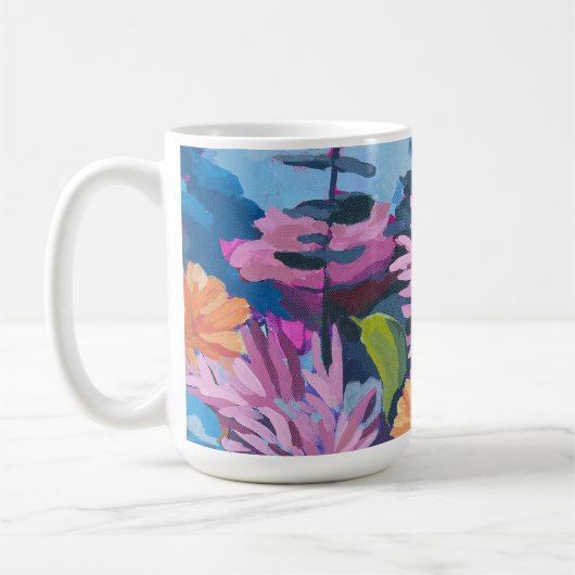 Kaffeemaschine mit lebhafter Blumenmalerei Kaffeetasse (Links)