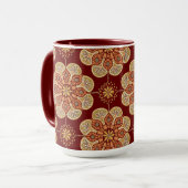 Kaffeemaschine mit Medaillons auf Wein Tasse (Vorderseite Links)