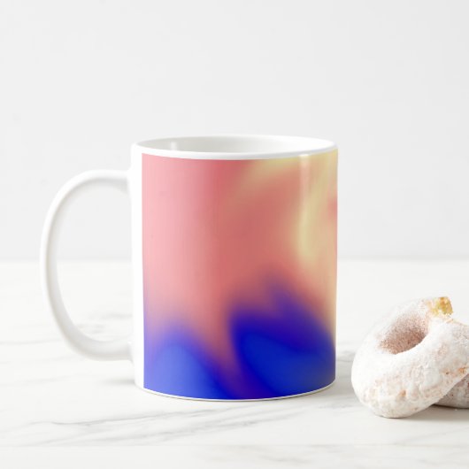 Kaffeemaschine mit Pfirsich, Gelb und Blau-Schmuck Kaffeetasse (Mit Donut)