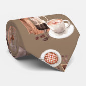 Kaffeemaschine mit Wasserfarbe braun Krawatte (Gerollt)
